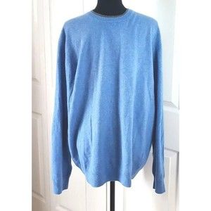 VTG Pierre Cardin Blue Lana Wool Sweater Elbow Patches Pullover Knit 2XL